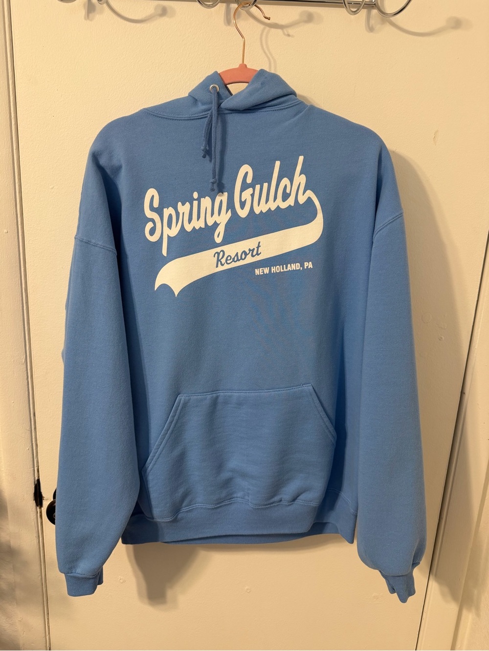 Vintage Spring Gulch Resort Hoodie in Light Blue